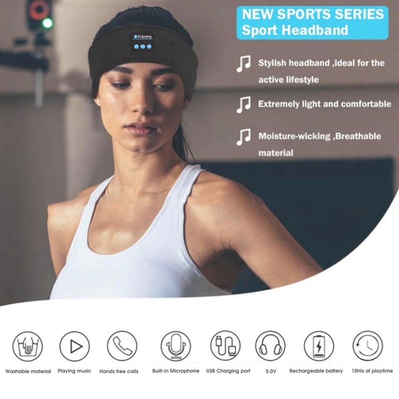 For Bluetooth Headband Wireless Music Call Sport Running Yoga Cation