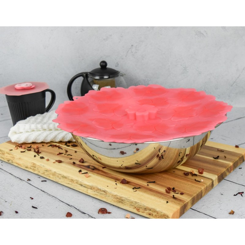 Charles Viancin Silicone Lids - Geranium Silicone Bowl Covers/Airtight Pan