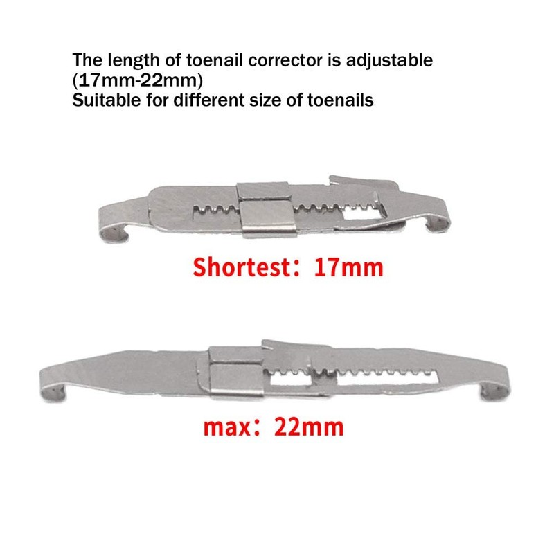 1pc Silver Ingrown Toenail Correction 17 to 22mm Adjustable Stainless
