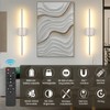 Wireless Battery Operated Wall Sconces, 11000mAh Rechargeable Brushed Nickel Wall