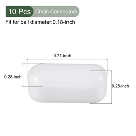 YOKIVE 10pcs Ball Chain Connector Crimp Clips Clamshell Style Curtain Roller Blind Beads Decoration Home Handmade DIY (White 4.5mm)