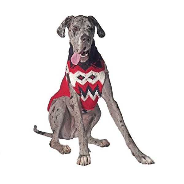 Chilly Dog Fairisle Sweater for Dogs, X-Small, Red