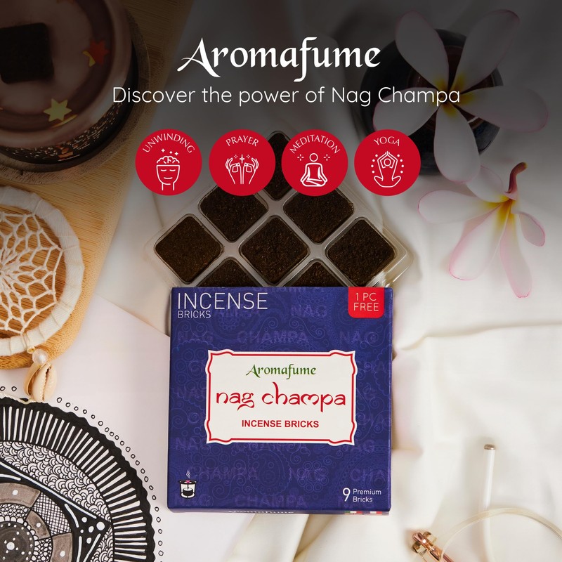 Nag Champa Incense Bricks (2 x 9 Bricks) & Tree