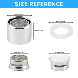 iFealClear 4 PCS Faucet Aerator, Kitchen Sink Aerator Faucet Filter with Solid Brass Shell, 55/64 inch Female Thread Water Conserve Faucet Aerator Adapter with Gasket for Kitchen and Bathroom, Chrome
