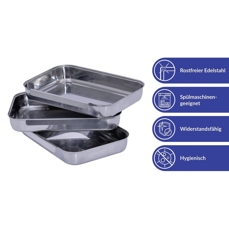 Maximex Breading Set Stainless Steel 3-Piece Set - 3-Piece Stainless
