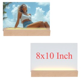 WANZELONYO Sublimate Blank Night Light 8X10 Inch 2 PCS LED Glass Photo Frames Panels
