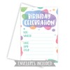 Watercolor Dots - Birthday Party Invitations - Fill In Style