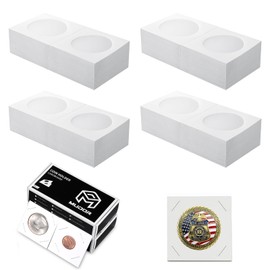 MUDOR Upgraded Premium Coin Flips for Large Dollar, 200 Pack Cardboard Coin Holder, Mylar Coin Flips 2x2, Paper Coin Holders