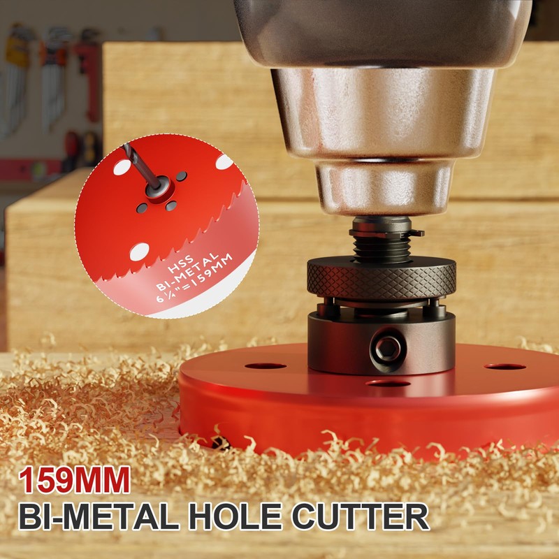 6-1/4 Inch M42 HSS Hole Saw - 159mm Bi-Metal Hole