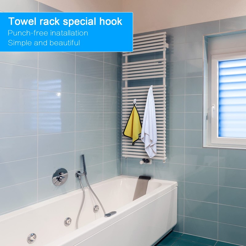Starvortex 8 Pcs Heated Towel Rack Hooks, Radiator Towel Rail
