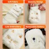 Cute Cat Design Electric Heated Gloves, 2000mAh Battery Fingerless Plush