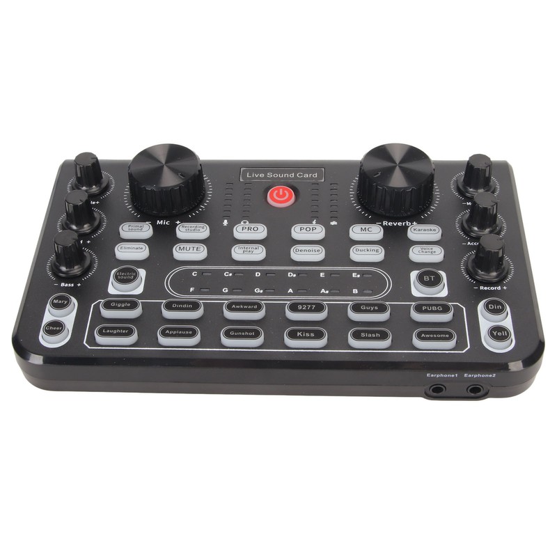 Live Sound Card with Multi Sound Effects Bluetooth Noise Reduction