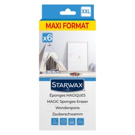 STARWAX - Magic sponges - Removes stains in no time at all - Scratch resistant - Easy to clean - Maxi format - Multiple surfaces - Set of 6