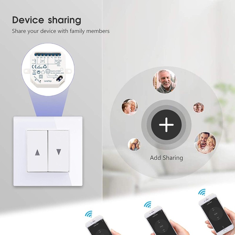 LoraTap Roller Shutter Control Switch Roller Shutter Module WiFi Compatible