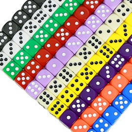 SUNMON 100 Pcs Multi-Color Dice Set – 10 Assorted Color with 10 Pcs Each, 16mm D6 Standard Dice with Extra Carrying Bag, Perfect for Board & Dice Games: Tenzi, Yahtzee and Other Casino Games