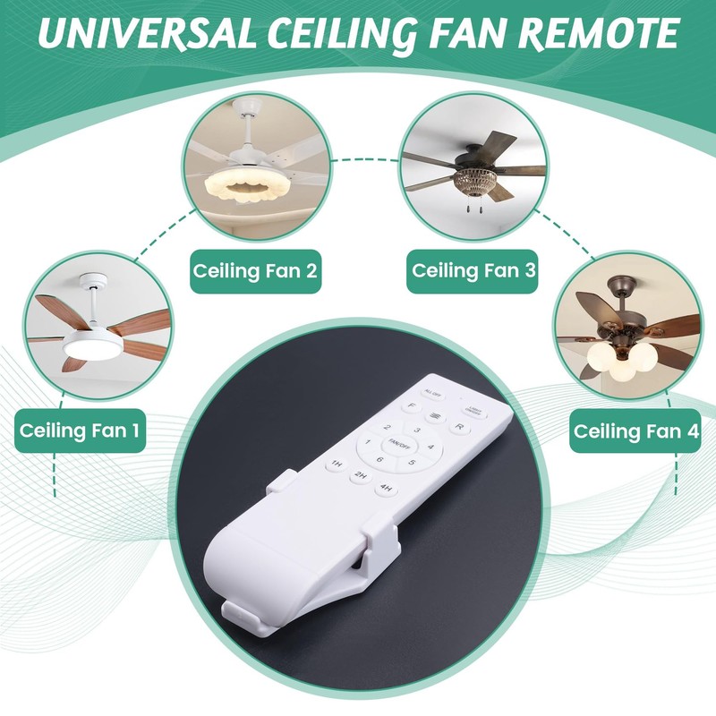Universal Ceiling Fan Remote Control Kit Replacement, 6-Speed & Timing,