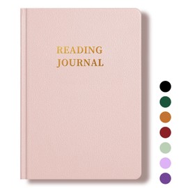 DUOMIAO Leather Reading Journal - Book Lovers and Readers, Review and Track Your Reading with 65 Book Reviews, 5.8”x8.3”, Pink