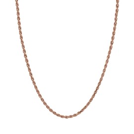 Honolulu Jewelry Company 14K Real Solid Rose Gold 1mm Rope Chain Necklace Lobster Clasp - 16 Inches