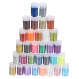 DOITOOL 32 Boxes DIY Manicure Nail Glitter Makeup Sequins for Nail Art Design Easy to Use for Home Salon Shiny Decorations Transparent Bottles