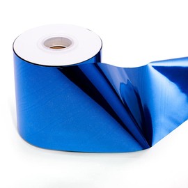 TCDesignerProducts Blue Shiny Metallic Streamer Roll, 4 Inches x 500 Feet, Wedding Decorations