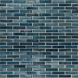 MS International Oasis Blast 1x4 inch Glass Splitface Tile for Kitchen Backsplash, Wall Tile for Bathroom, Shower Wall Tile, 12 inch x 11.75 inch Mesh Mounted Mosaic Tile, Blue