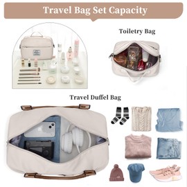 Weekender Bags for Women,Personal Item Travel Bag with Shoes Compartment,Overnight Travel Duffel Bag with Toiletry Bag