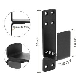 2x4 Brackets, Door Barricade Brackets, Door Security Bar U Bracket, Suitable for Garage Door Bracket, Reinforcing Barns, Gardens, Sheds, and Safety Doors (Black 4 Pack)
