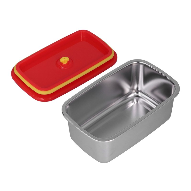 Lunch Box Red Non Pollution Good Sealing Lightweight Easily Clean