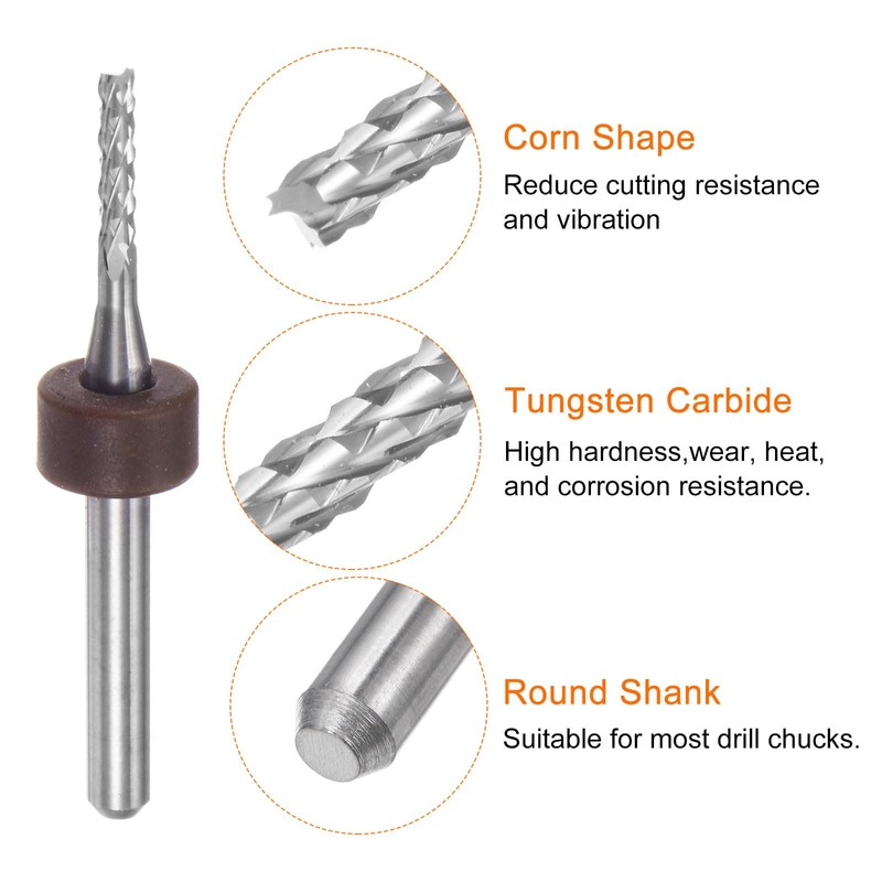 QUARKZMAN 10 Pieces Milling Cutter 1.8 mm Solid Carbide CNC