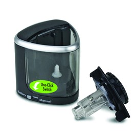 The Pencil Grip The Duet Pencil Sharpener, Manual and Battery Operated Pencil Sharpener, Black - TPG-364B
