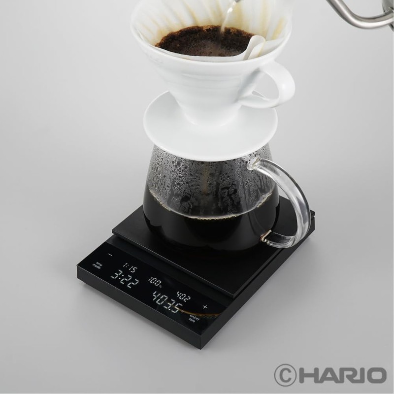 HARIO CST-2000-B Polaris Coffee Scale, Black, Scale, Coffee, Present, Gift