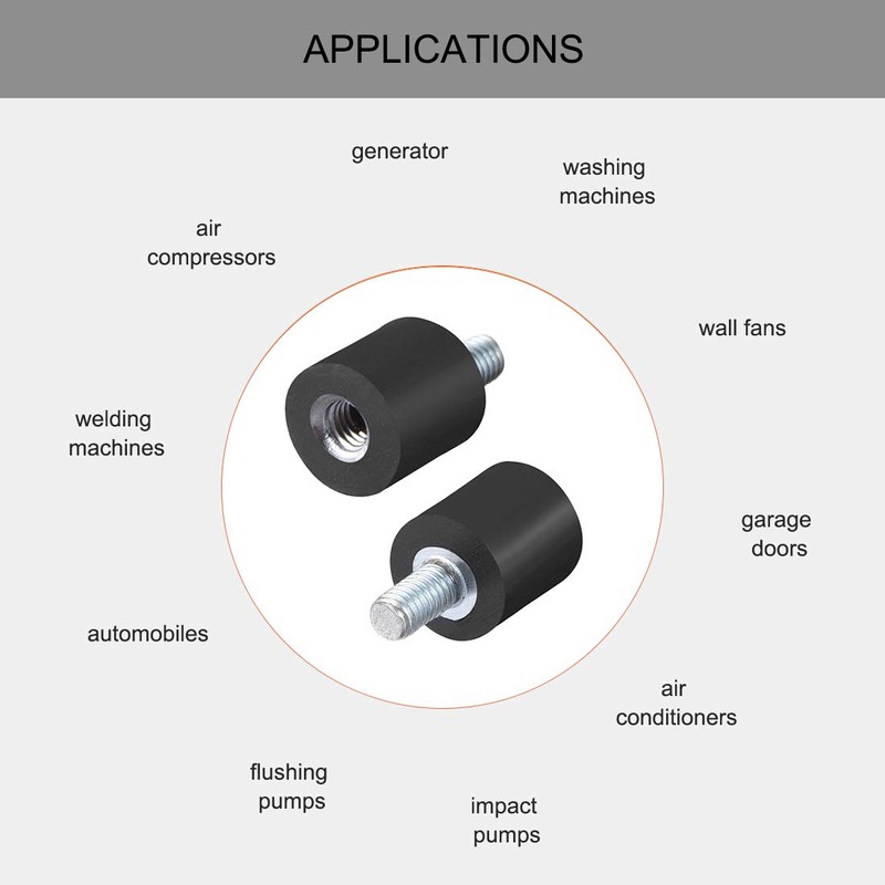sourcing map M3x6 Thread Male Female Rubber Mounts,Vibration Isolators,Shock Absorber