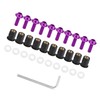 Motoforti Universal Motorcycle Windscreen Screws Bolts, M5x0.8, Rubber, Aluminum Alloy,