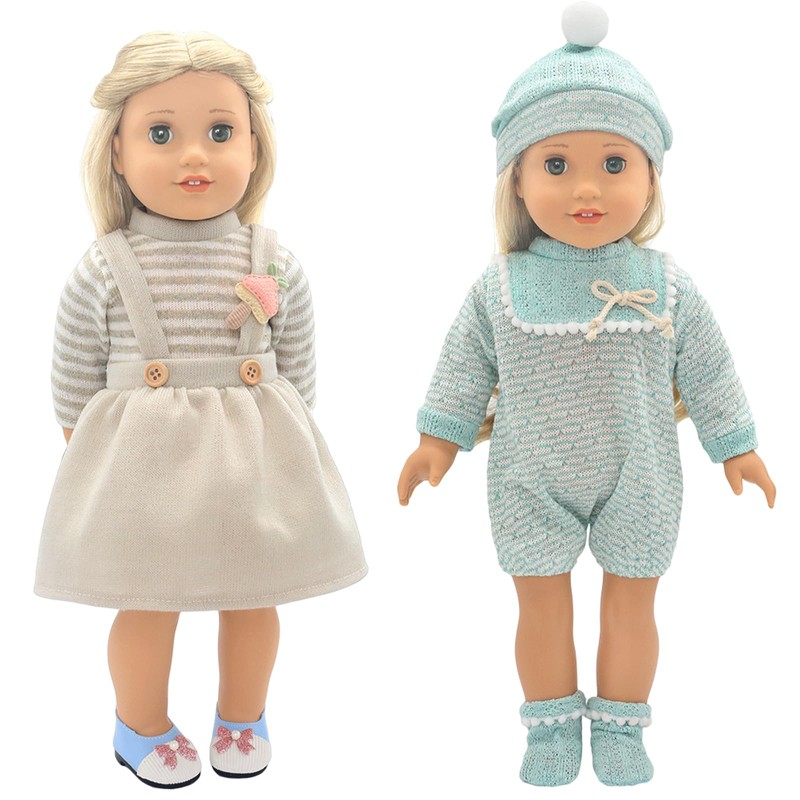 14-16 Inch Doll Clothes Dress and Accessories with Hat Socks