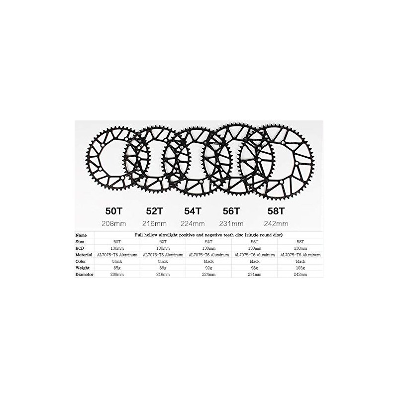 Litepro Folding Bike Full Hollow Bicycle Chainwheel 48/50/52/54/56/58T Chainring BCD130