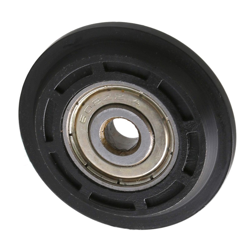 CNBTR 40x8x6mm Black Steel Plastic Coated Ball Bearing Pulley Wheel