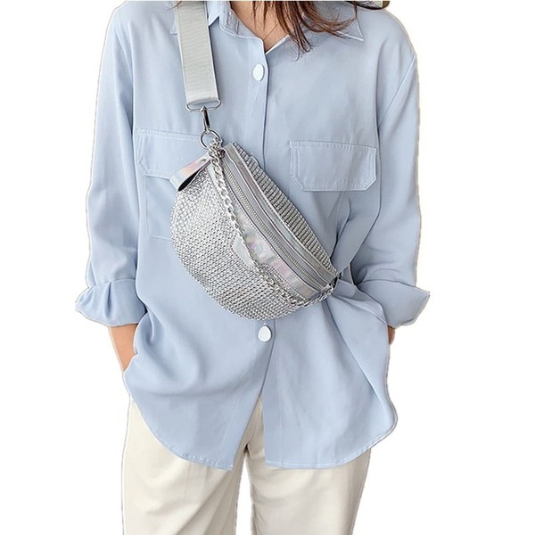 Rhinestone Chest Bag For Women Fanny Packs Belt Bags Crossbody