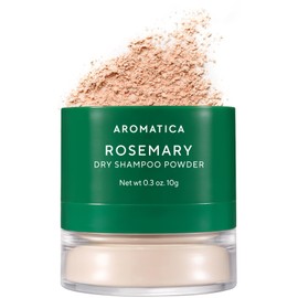 AROMATICA Rosemary Dry Shampoo Powder 10g/0.3oz - Travel Size Dry Shampoo with Panthenol and Biotin For Hair | Non aerosol & Talc Free