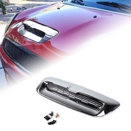 Chrome Hood Air Intake Vent Scoop w/Grille Compatible for 2007-2013 Mini Cooper S R55 R56 R57 R58 R59 Clubman Hatch Convertible Coupe Roadster S & JCW - 51132756095, 51132757694, 51232752275