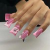 FIEONCIY Press on Nails Duck Shaped Glossy Full Cover Acrylic