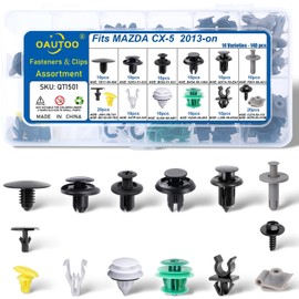 OAUTOO 140pcs fits Mazda CX-5 Body Interior and Exterior Retainer Fastener Clip Assortment Hood Bumper Cover Fender Liner Retainer Door Trim Panel Clips Kit