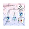 925 Sterling Silver Created Aquamarine Earrings for Women, March Birthstone