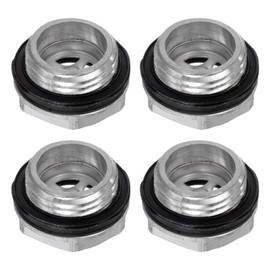 HARFINGTON 4pcs Air Compressor Oil Sight Glass G1/2" Male Thread Liquid Level Gauge Aluminum Alloy Hex Head Oil Indicator Window with O-Ring for Air Compressor Gearbox Tanks, Silver