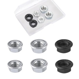 NQEUEPN 6pcs Bike Wheel Axle Nut, M8 M9.5 M10 Bicycle Hub Flanged Axle Nut Bicycle Axle Nut Bike Parts for Mountain Road Commute Bike Front & Rear Wheel Axle (3 Sizes)