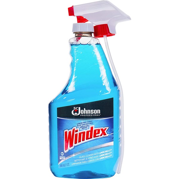 Windex, SJN695237, Glass Cleaner with Ammonia-D - Capped with Trigger, 1 Each, Blue