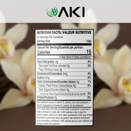 Aki Fine Vanilla Powder Extract From Beans (5.29oz/150g) - Water Extracted Powder Ideal For Baking, Cooking Flavoring - Delicious Vanilla Flavor & Easy to Add in Smoothies & Coffee, Non-GMO & Alcohol-Free