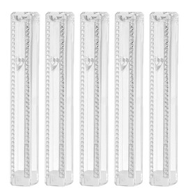 ART MEZUZAH CASE Holder (shidell) Plastic with Stones Silver shin מזוזה for 12 cm Scroll 5.3/4inch Rubber Cork lot of 5 (Clear Lucite, 12)