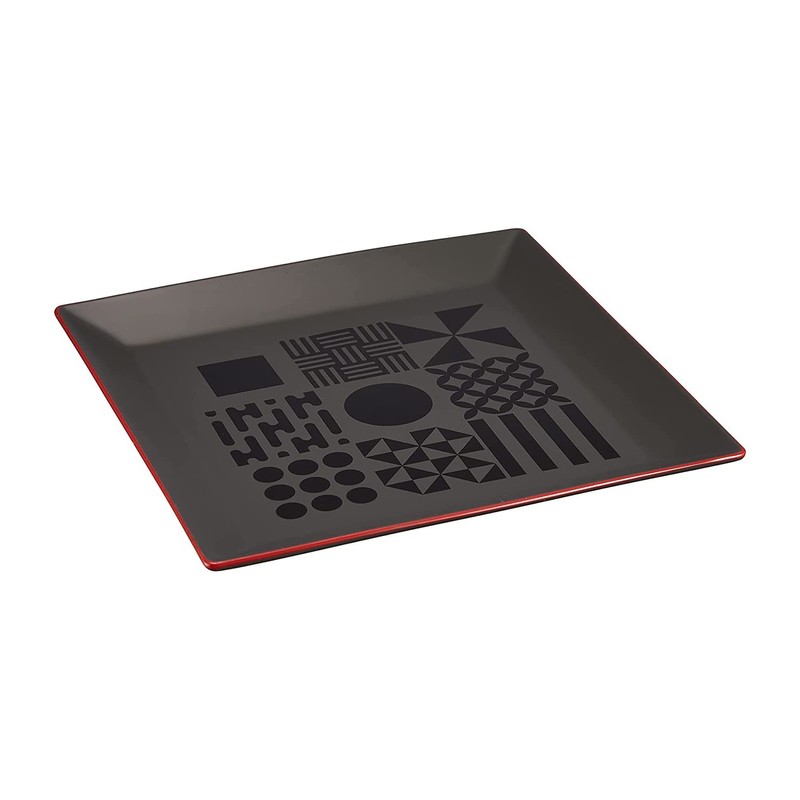 Takenaka Fukue Square Plate, Medium, Black, 7.6 x 7.6 x