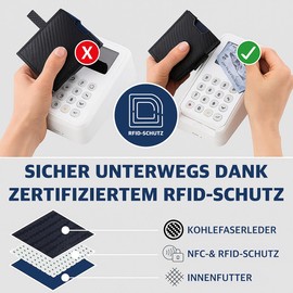 Carlo Milano Geldboerse: RFID Credit Card Case with Coin and Note Compartment, up to 5 Cards (Wallet Card Case, Wallet with Credit Card Safe)