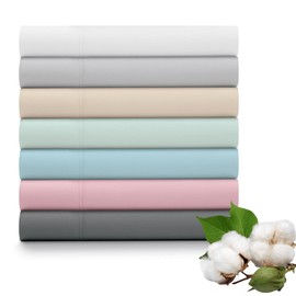 Ella Jayne Luxury Collection - 100% Cotton Percale Sheets Queen Size, 4 Piece Cool & Crisp Cotton Percale Sheet Set, Percale Sheets Queen, Percale Sheets King Size, Full - White